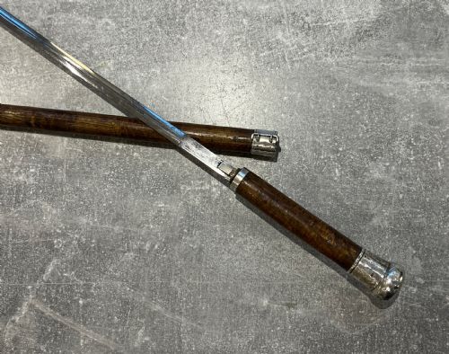 Cherrywood Sword Stick with Silver Mounts
