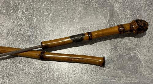 Asian Bamboo Sword Stick Cane