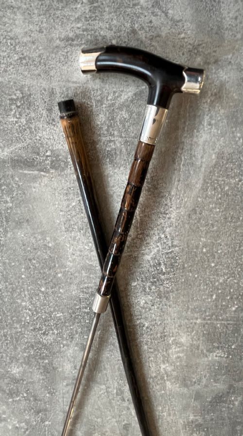 Silver Mounted Sword Stick with Tortoiseshell Handle