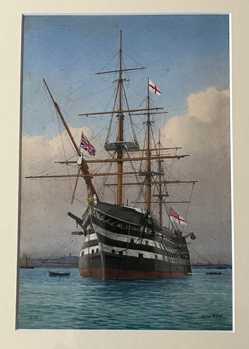 WATERCOLOUR HMS VICTORY BY WF MITCHELL 18451914 - ADDITIONAL PHOTO 1