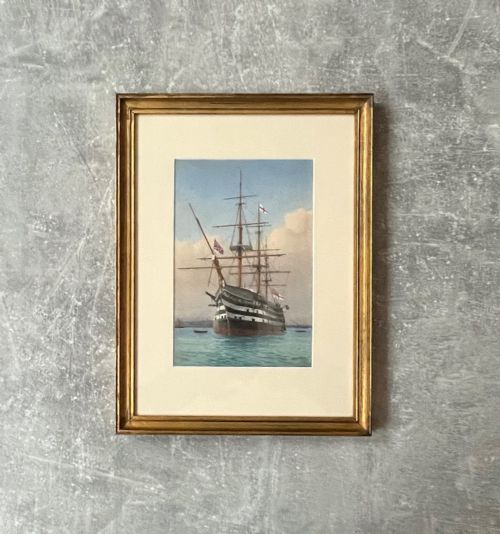 WATERCOLOUR HMS VICTORY BY WF MITCHELL 18451914 - ADDITIONAL PHOTO 3