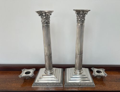 PAIR OF EDWARDIAN SILVER CANDLESTICKS BY WILLIAM HUTTON SONS - ADDITIONAL PHOTO 5