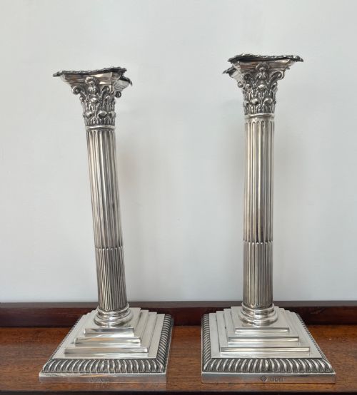PAIR OF EDWARDIAN SILVER CANDLESTICKS BY WILLIAM HUTTON SONS - ADDITIONAL PHOTO 8