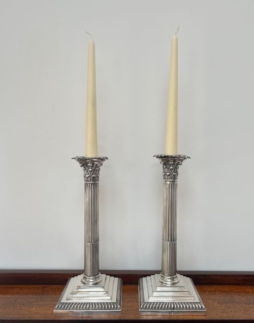 PAIR OF EDWARDIAN SILVER CANDLESTICKS BY WILLIAM HUTTON SONS - ADDITIONAL PHOTO 9