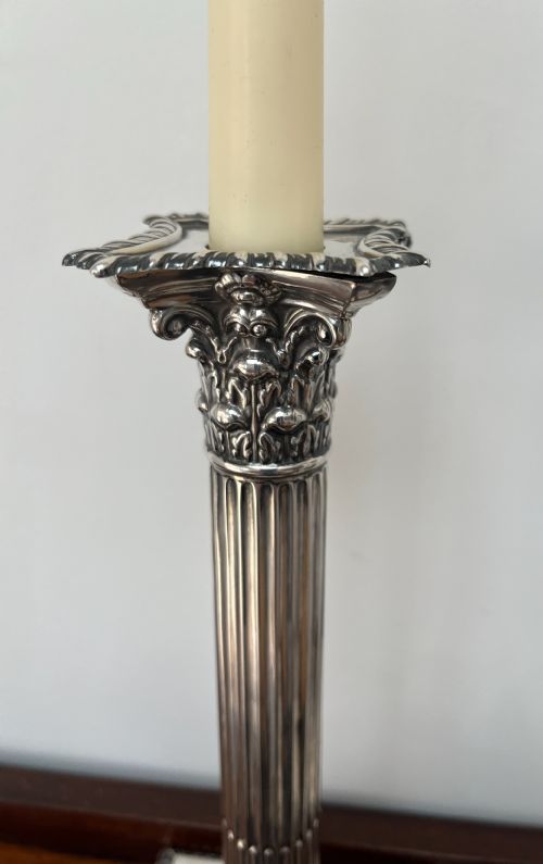 PAIR OF EDWARDIAN SILVER CANDLESTICKS BY WILLIAM HUTTON SONS - ADDITIONAL PHOTO 10