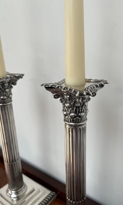PAIR OF EDWARDIAN SILVER CANDLESTICKS BY WILLIAM HUTTON SONS - ADDITIONAL PHOTO 11