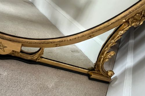 LARGE RESTORED OVAL VICTORIAN OVERMANTLE MIRROR - ADDITIONAL PHOTO 3