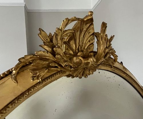LARGE RESTORED OVAL VICTORIAN OVERMANTLE MIRROR - ADDITIONAL PHOTO 5