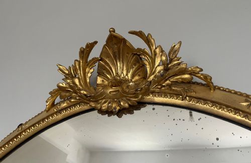 LARGE RESTORED OVAL VICTORIAN OVERMANTLE MIRROR - ADDITIONAL PHOTO 7