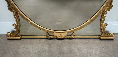 LARGE RESTORED OVAL VICTORIAN OVERMANTLE MIRROR - ADDITIONAL PHOTO 11