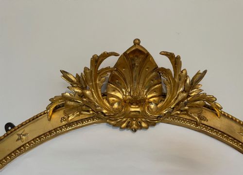 LARGE RESTORED OVAL VICTORIAN OVERMANTLE MIRROR - ADDITIONAL PHOTO 13