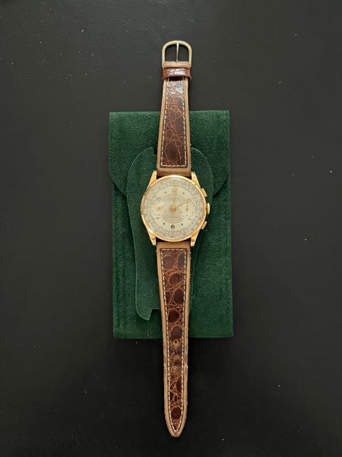MUNDUS 18CT GOLD CENTRE SECONDS CHRONOGRAPH WRISTWATCH - ADDITIONAL PHOTO 11