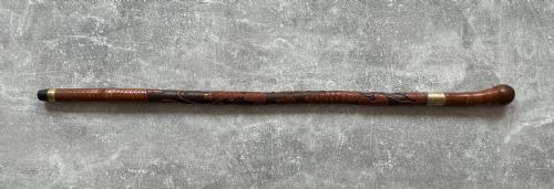 EAST ASIAN BAMBOO CARVED SWORD STICK - ADDITIONAL PHOTO 14