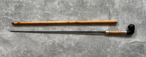 BAMBOO SWORD STICK WITH BONE PISTOL GRIP HANDLE - ADDITIONAL PHOTO 11