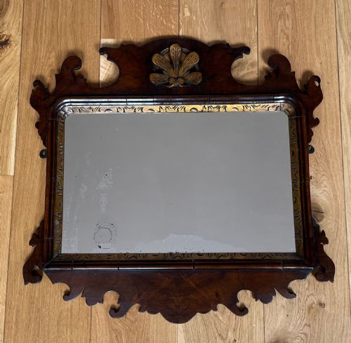 Georgian Walnut Fretwork Mirror