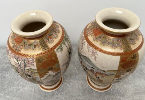 PAIR OF MEIJI PERIOD SATSUMA VASES - ADDITIONAL PHOTO 7