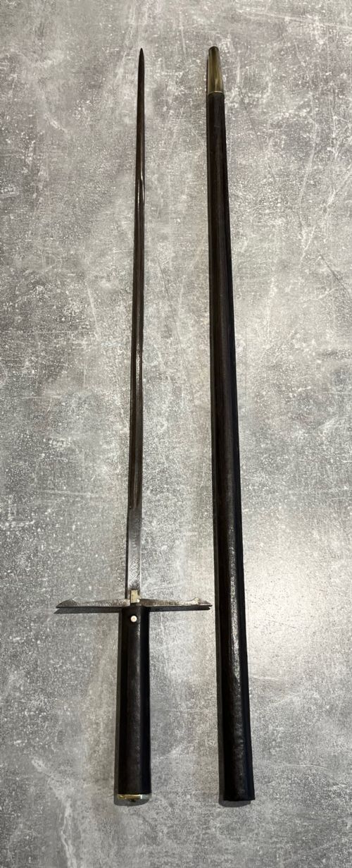 Rare Sword Stick with a Toledo Blade and Sprung Quillons