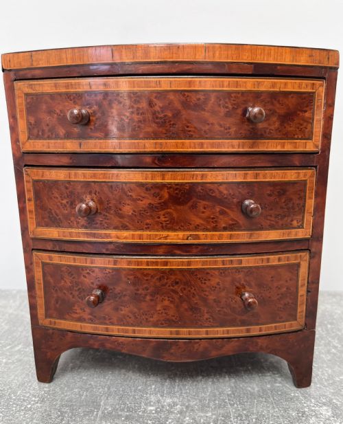 MINIATURE AMBOYNA CHEST OF DRAWERS - ADDITIONAL PHOTO 13