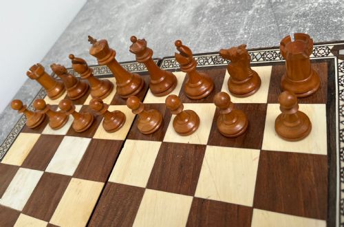 FOLDING CHESS BOARD STAUNTON STYLE CHESS SET - ADDITIONAL PHOTO 3