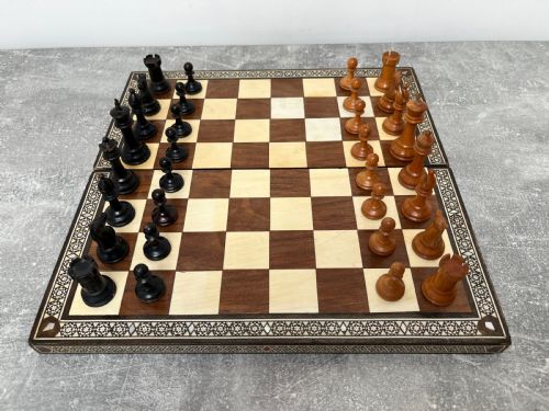 FOLDING CHESS BOARD STAUNTON STYLE CHESS SET - ADDITIONAL PHOTO 14