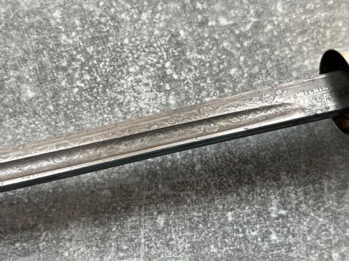CHESTNUT SWORD STICK ROOT BALL HANDLE WILKINSON BLADE SILVER MOUNTS - ADDITIONAL PHOTO 4