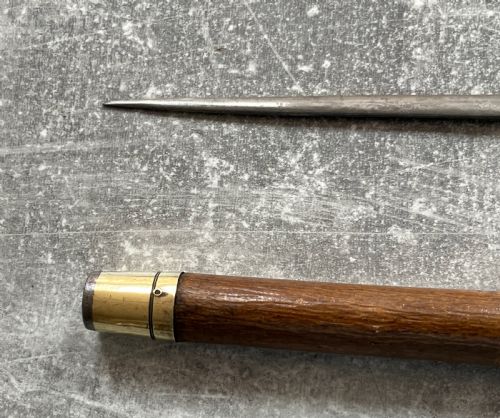 CHESTNUT SWORD STICK ROOT BALL HANDLE WILKINSON BLADE SILVER MOUNTS - ADDITIONAL PHOTO 6