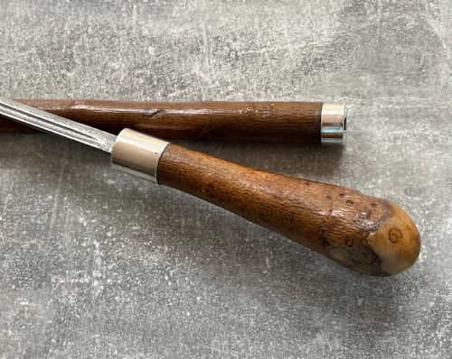 CHESTNUT SWORD STICK ROOT BALL HANDLE WILKINSON BLADE SILVER MOUNTS - ADDITIONAL PHOTO 7