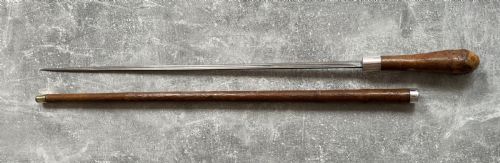 CHESTNUT SWORD STICK ROOT BALL HANDLE WILKINSON BLADE SILVER MOUNTS - ADDITIONAL PHOTO 13