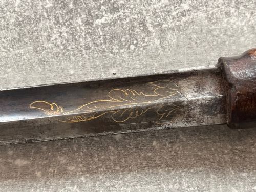 LEATHER COVERED SWORD STICK SILVER KNOP DECORATED BLADE - ADDITIONAL PHOTO 4
