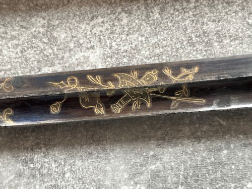 LEATHER COVERED SWORD STICK SILVER KNOP DECORATED BLADE - ADDITIONAL PHOTO 8