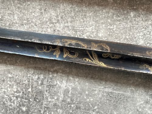 LEATHER COVERED SWORD STICK SILVER KNOP DECORATED BLADE - ADDITIONAL PHOTO 9