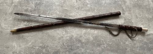 LEATHER COVERED SWORD STICK SILVER KNOP DECORATED BLADE - ADDITIONAL PHOTO 11