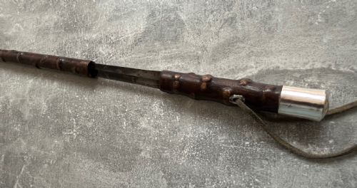 LEATHER COVERED SWORD STICK SILVER KNOP DECORATED BLADE - ADDITIONAL PHOTO 12