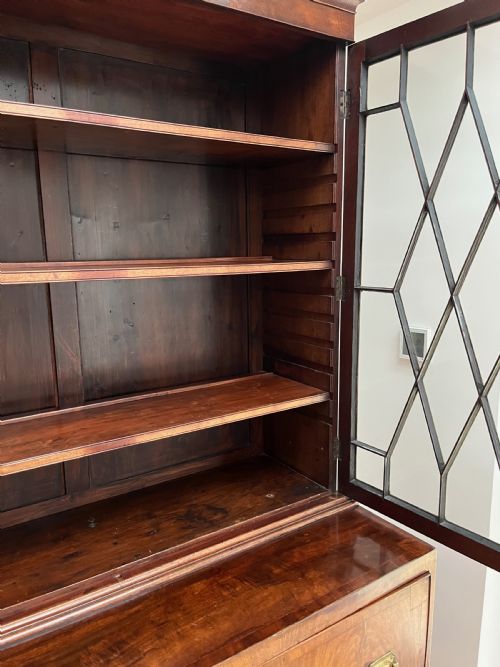 GEORGIAN MAHOGANY SECRETAIRE BOOKCASE - ADDITIONAL PHOTO 6