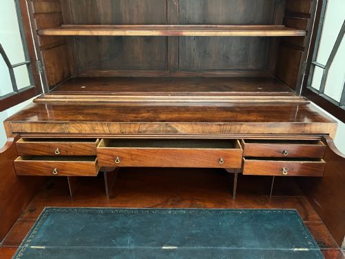 GEORGIAN MAHOGANY SECRETAIRE BOOKCASE - ADDITIONAL PHOTO 9