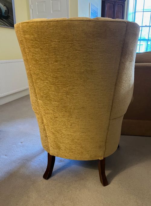 EDWARDIAN BARREL BACK ARMCHAIR - ADDITIONAL PHOTO 6