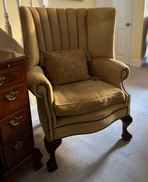 EDWARDIAN BARREL BACK ARMCHAIR - ADDITIONAL PHOTO 8