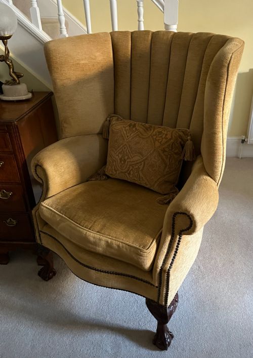 EDWARDIAN BARREL BACK ARMCHAIR - ADDITIONAL PHOTO 9