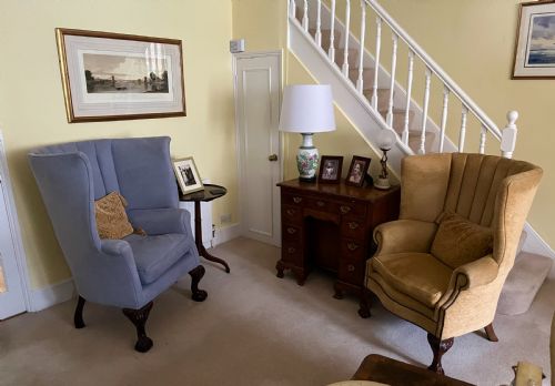 EDWARDIAN BARREL BACK ARMCHAIR - ADDITIONAL PHOTO 10