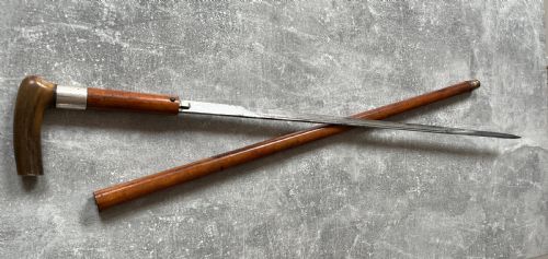 MALACCA SWORD STICK SILVER COLLAR TOLEDO BLADE - ADDITIONAL PHOTO 5