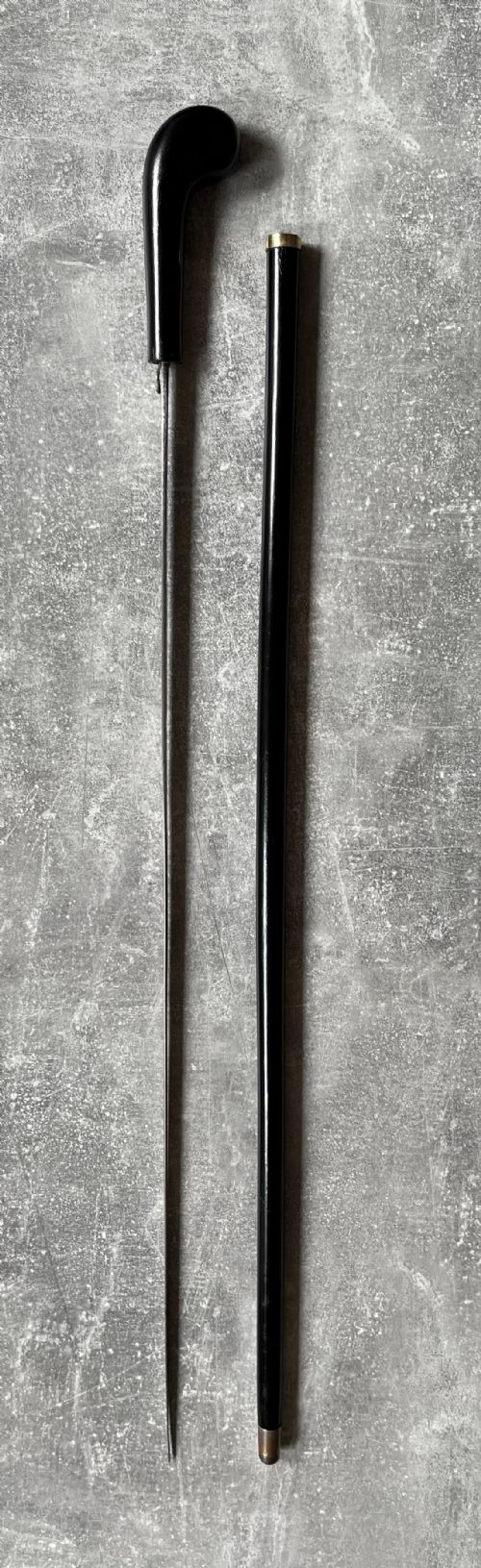 VICTORIAN EBONISED SWORD STICK WITH TOLEDO BLADE