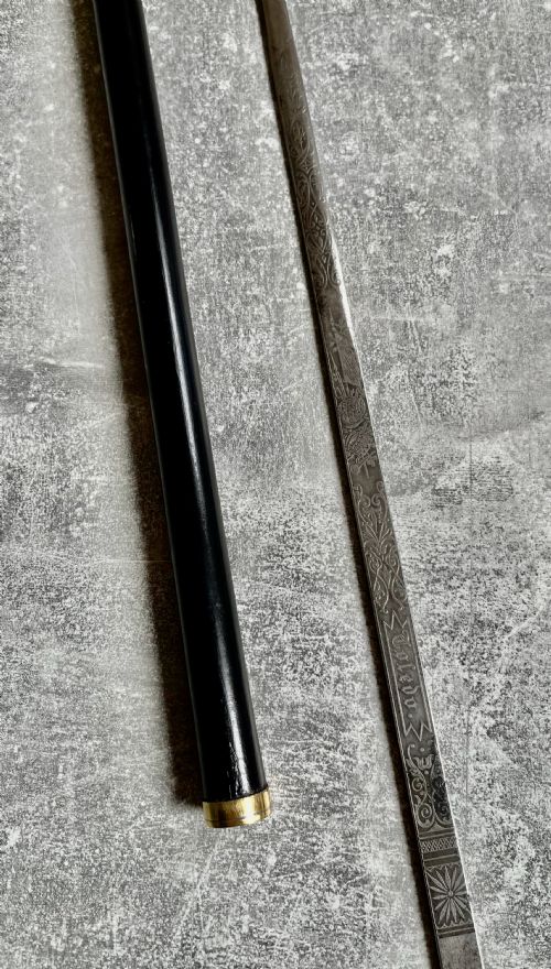 VICTORIAN EBONISED SWORD STICK WITH TOLEDO BLADE - ADDITIONAL PHOTO 3