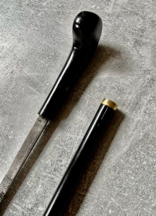 VICTORIAN EBONISED SWORD STICK WITH TOLEDO BLADE - ADDITIONAL PHOTO 11