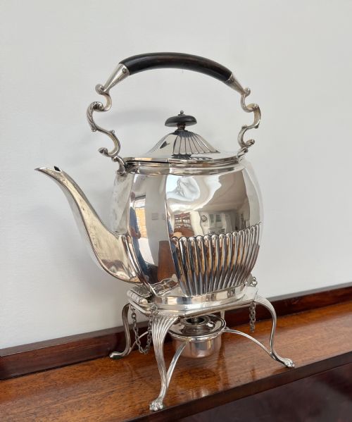 SILVER PLATED SPIRIT KETTLE WITH BURNER - ADDITIONAL PHOTO 2