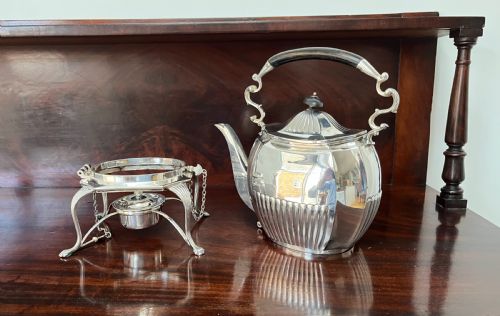 SILVER PLATED SPIRIT KETTLE WITH BURNER - ADDITIONAL PHOTO 7