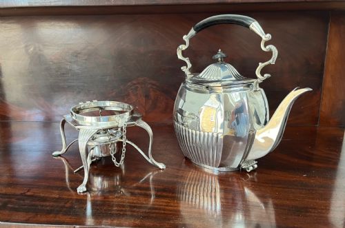SILVER PLATED SPIRIT KETTLE WITH BURNER - ADDITIONAL PHOTO 8
