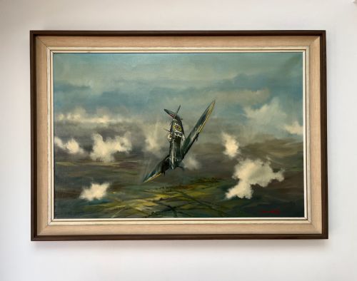 OIL ON CANVAS DIVING SPITFIRE DION PEARS 192985 - ADDITIONAL PHOTO 5