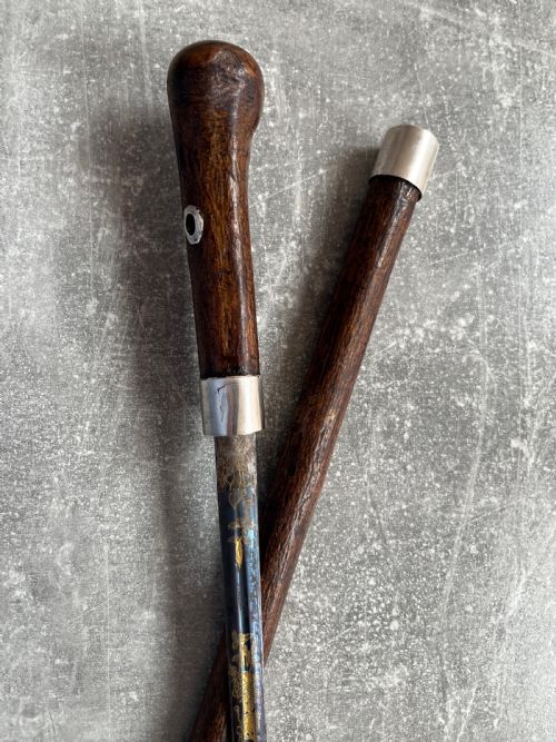 LATE 19TH CENTURY HAZEL WOOD SWORD CANE STICK - ADDITIONAL PHOTO 10