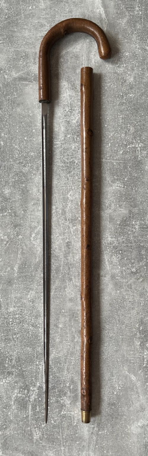 CROOK HANDLED HAZEL WOOD SWORD STICK WITH WILKINSON BLADE