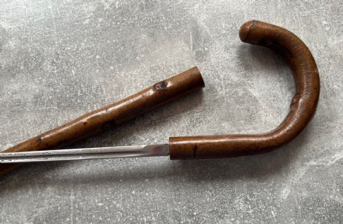 CROOK HANDLED HAZEL WOOD SWORD STICK WITH WILKINSON BLADE - ADDITIONAL PHOTO 7